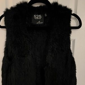 525 Luxe Rabbit Fur Vest- Black